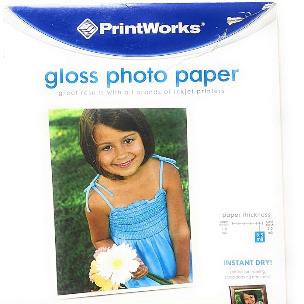 Printworks Gloss Photo Paper Sheets 8.5x11in, 50pc.